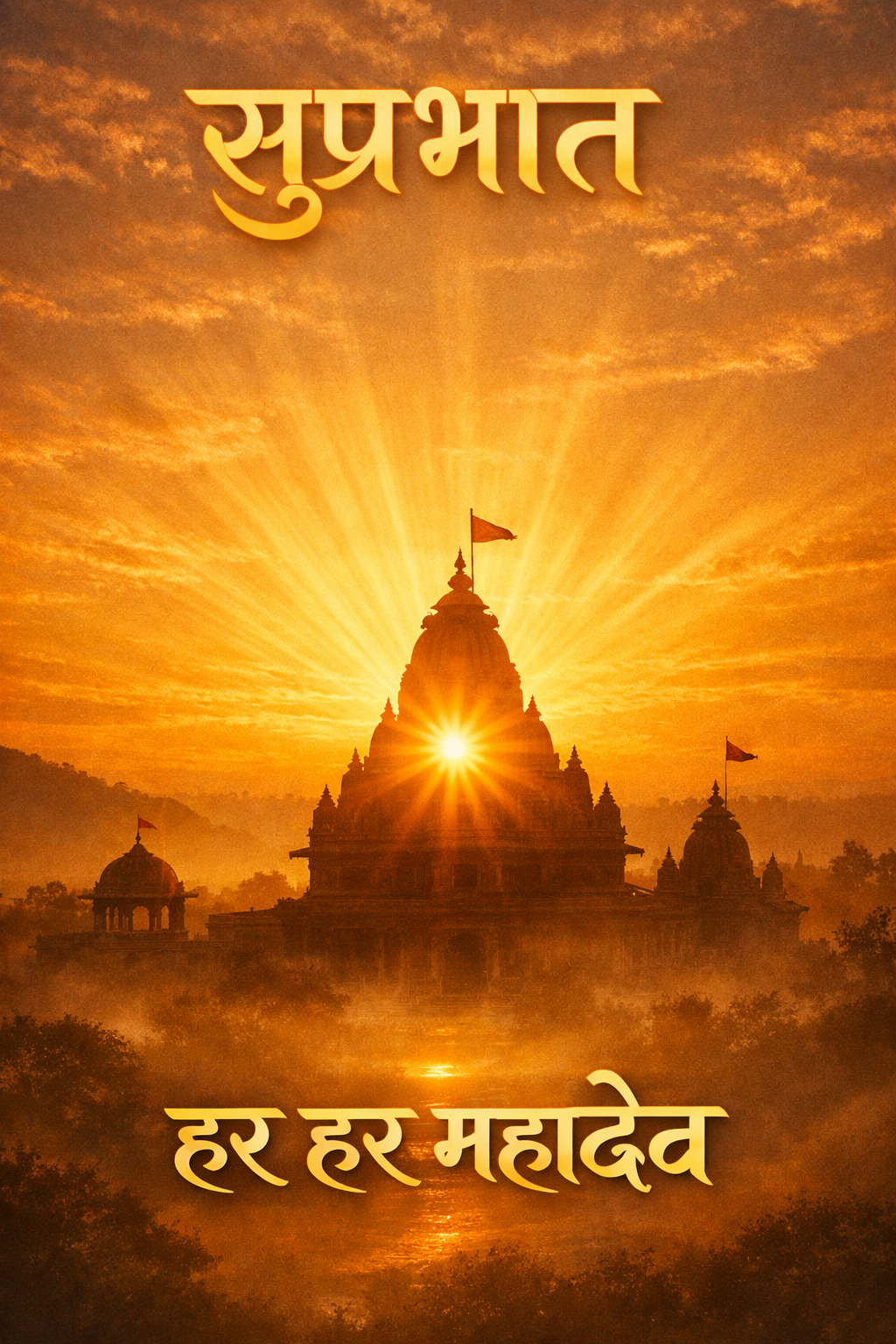 सुप्रभात — Har Har Mahadev Temple Sunrise